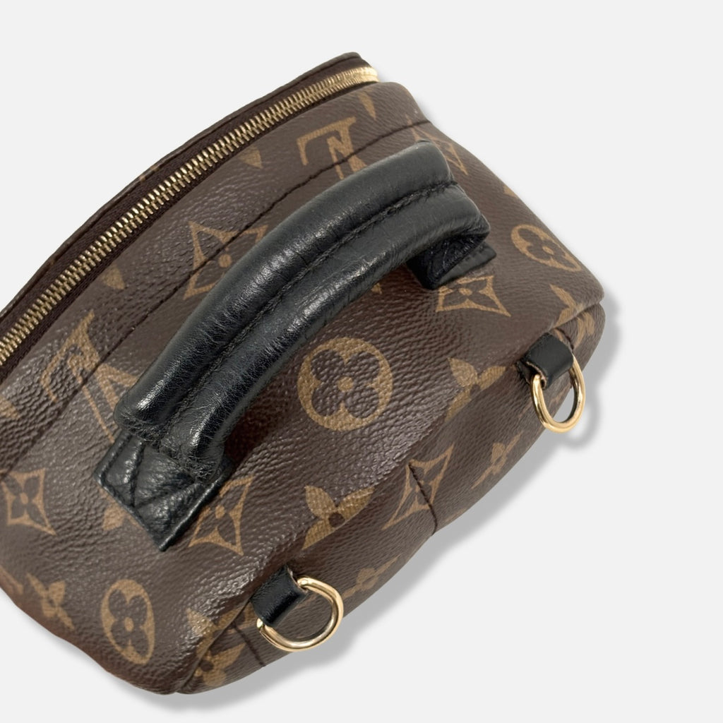 Palm Springs Monogram Canvas Mini Backpack Gold Hardware