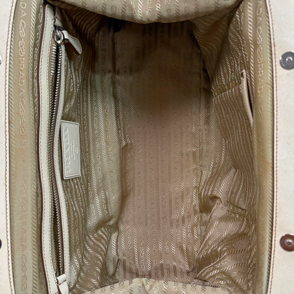Doctor Logo Jacquard Canapa Frame Handbag Silver Hardware