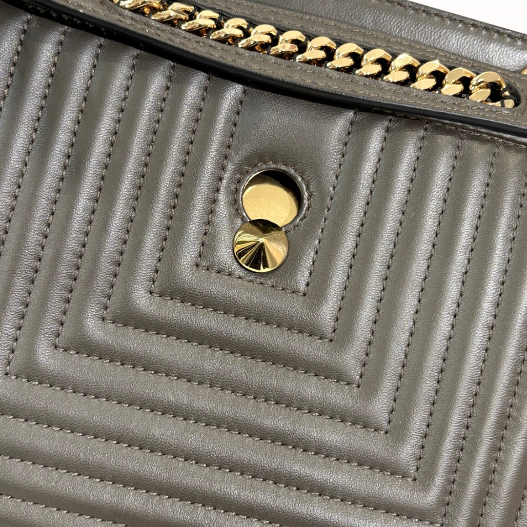 Dotcom Click Bag Gray Gold Hardware