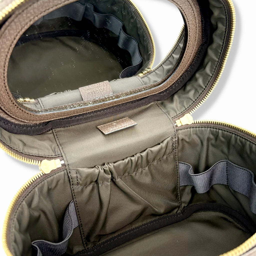 Ophidia Cosmetic Case GG Supreme Canvas Gold Hardware