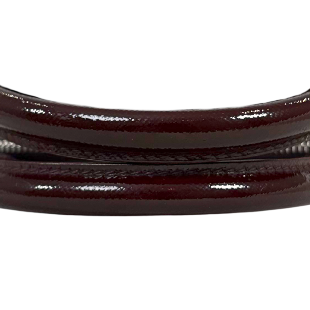 Spazzolato Burgundy Patent Leather Gold Hardware
