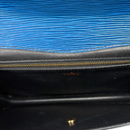 Montaigne 23 Clutch Bag Epi Leather Toledo Blue Gold Hardware