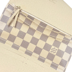 Josephine Wallet Damier Azur Canvas Gold Hardware