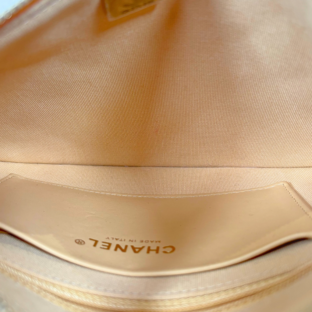 Hobo Bag Yellow Lambskin Leather Gold-Tone Hardware