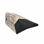 Lock Me Tote Bag Black Python Leather Silver Hardware