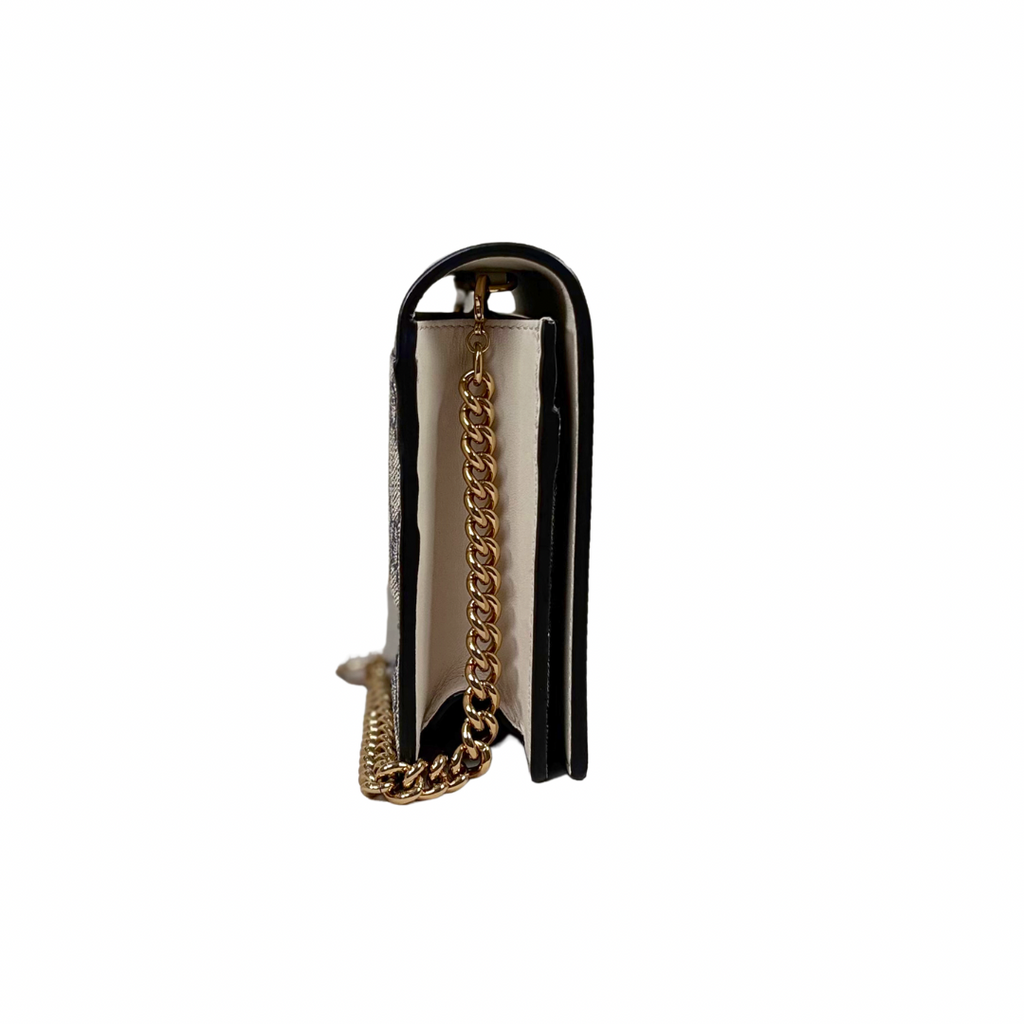 GG Supreme Canvas Bi-Color Wallet On Chain Gold Hardware