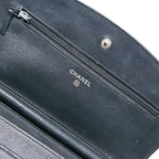 Sevruga Wallet On Chain Black Caviar Leather Silver Hardware Series 14