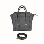 Nano Luggage Grey Kohl Drummed Calfskin Leather