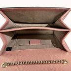 Pebbled Leather Interlocking G Small Light Pink Gold-Tone Hardware