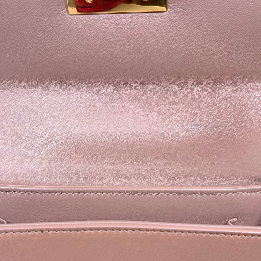 Montaigne 30 Poudre Pink Calfskin Leather Gold Hardware