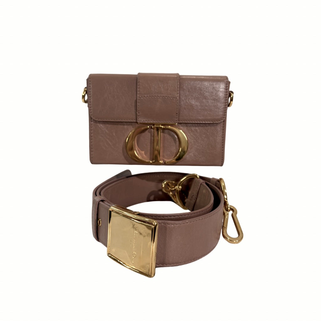 Montaigne 30 Poudre Pink Calfskin Leather Gold Hardware