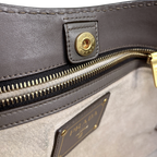 Signature Hobo Bag Vitello Daino Leather Grey Gold Hardware