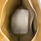 Virtus Bucket Shopper Bag Olive Brown Gold Hardware