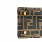 Zucca Canvas Vintage Handbag Brown Gold Hardware