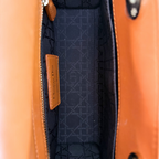 Lady Dior Small Orange Cannage Lambskin Leather ABC Strap Gold Hardware