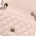 Mini Flap Pale Pink Lambskin Leather Gold Hardware Microchip