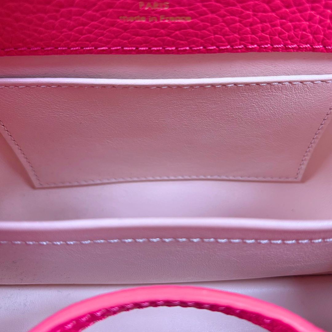 Capucines BB Pink Soft Merino Shearling Gold Hardware