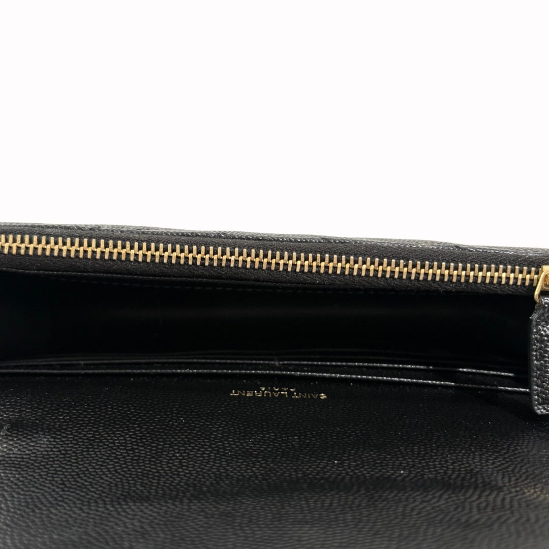 Classic Cassandre Chain Wallet Black Gold-Tone Hardware
