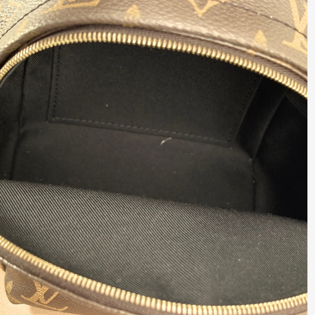 Palm Springs Monogram Canvas Mini Backpack Gold Hardware