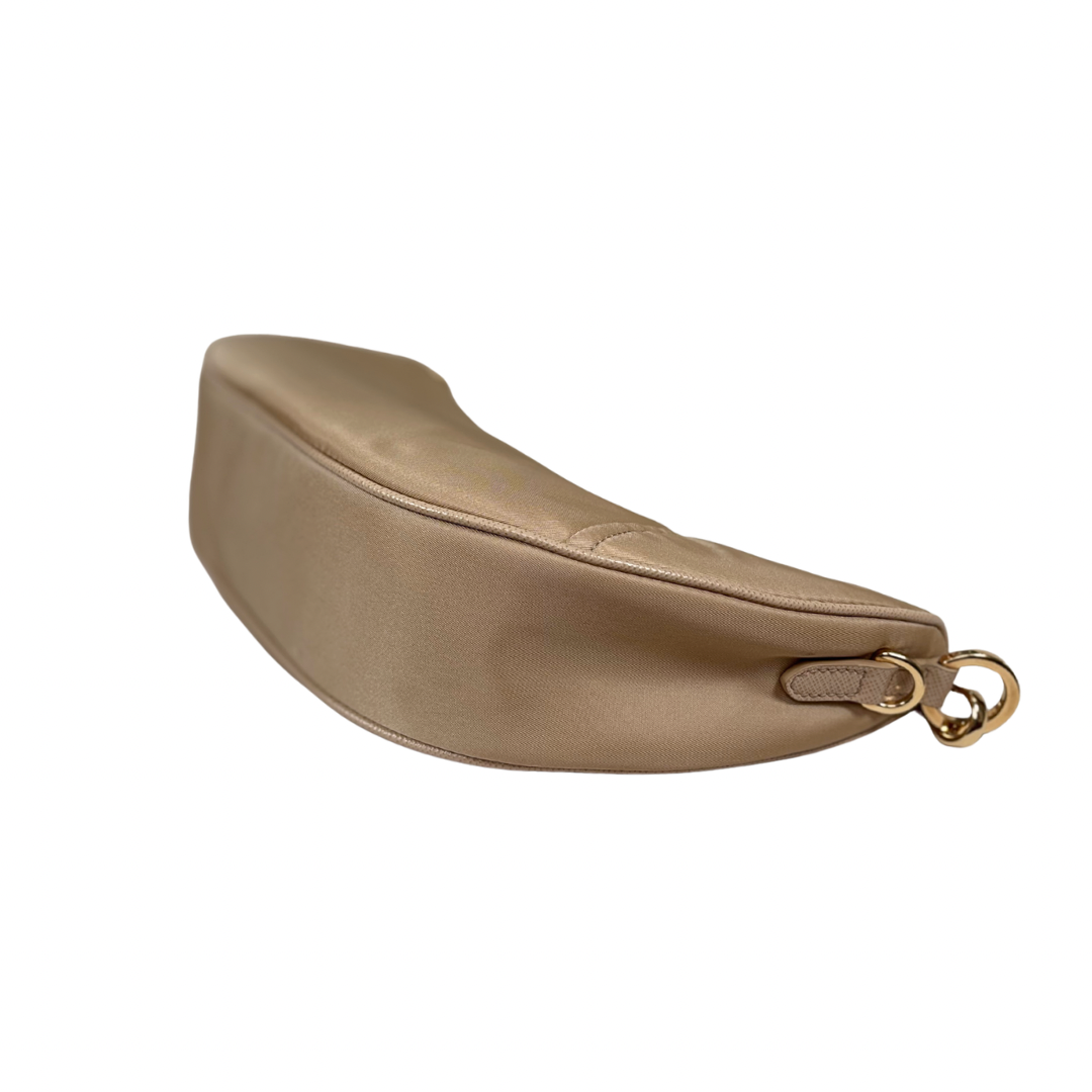 Re-nylon Demi Lune Bandoliera Bag Beige Gold Hardware