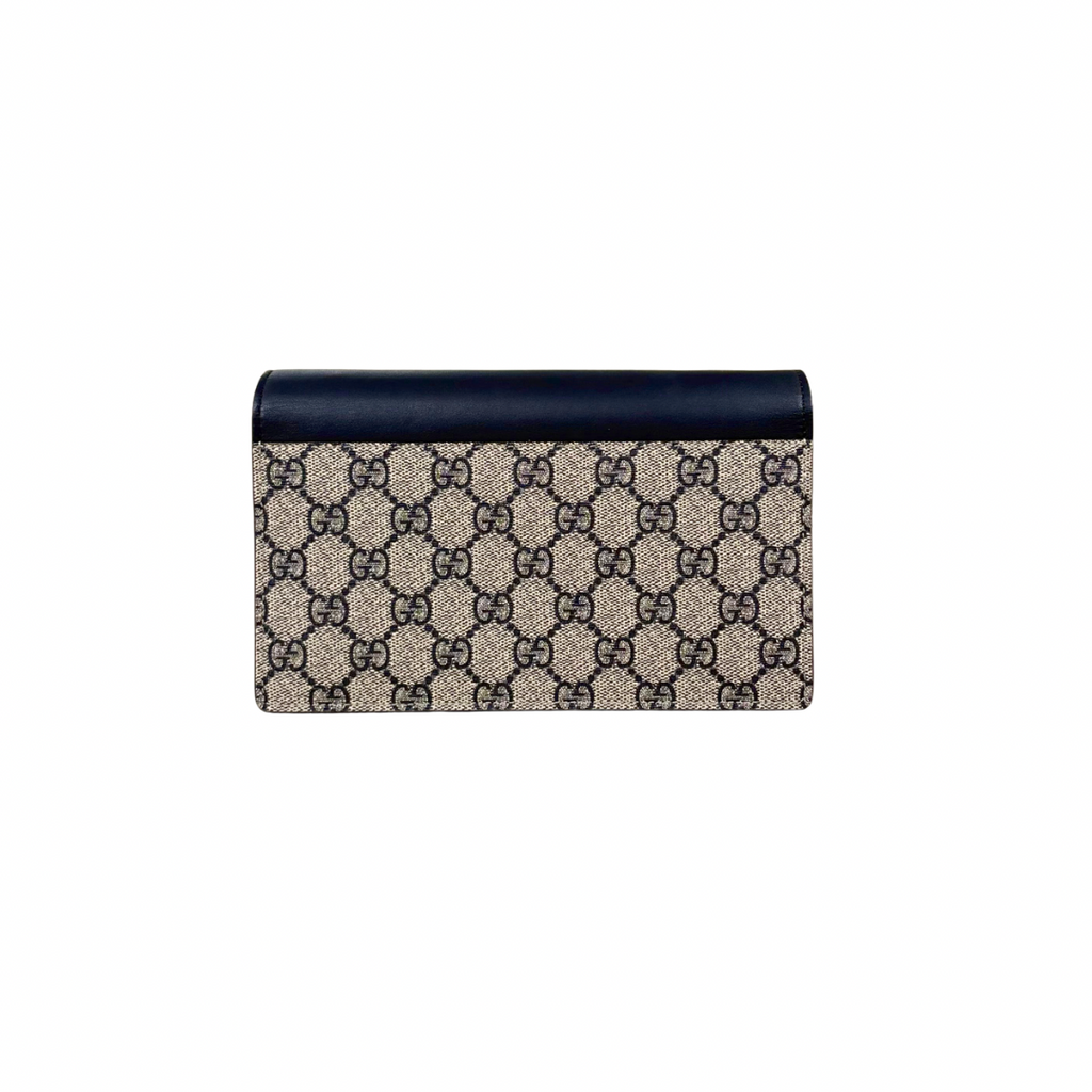 GG Supreme Canvas Bi-Color Wallet On Chain Gold Hardware