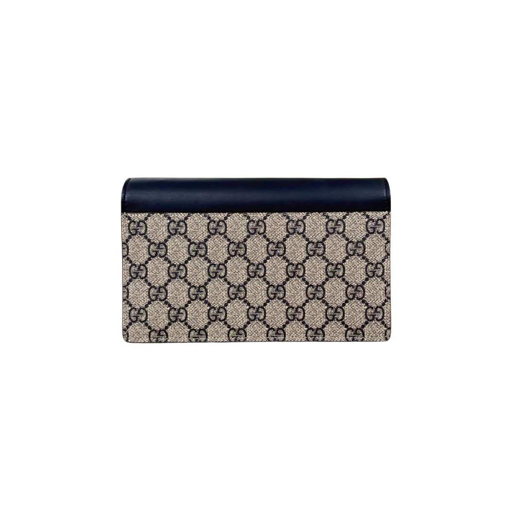 GG Supreme Canvas Bi-Color Wallet On Chain Gold Hardware