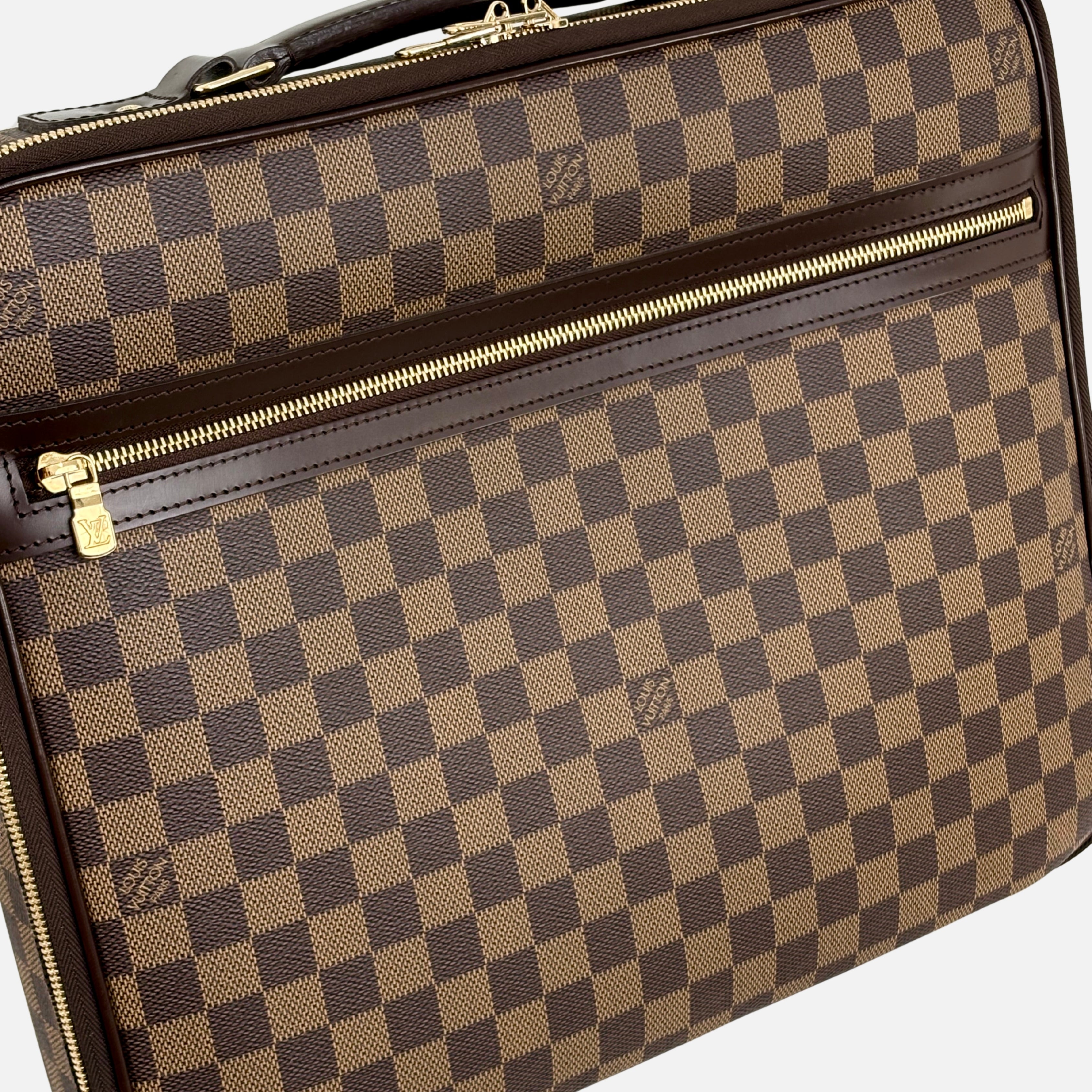 Sabana Case Bag Damier Ebene Leather Gold Hardware