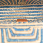Raffia Woven Blue GG Marmont Shoulder Bag Gold Hardware