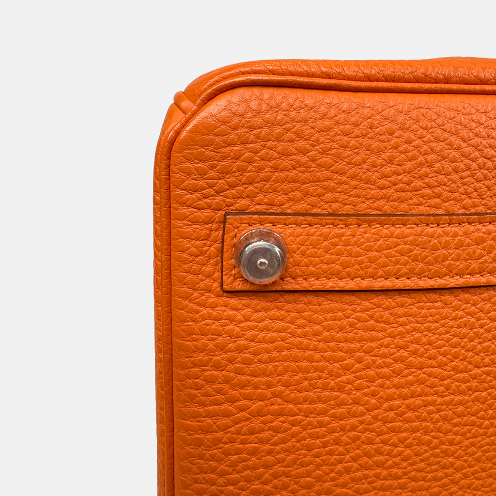 Birkin 35 Orange Togo Palladium Hardware Square N