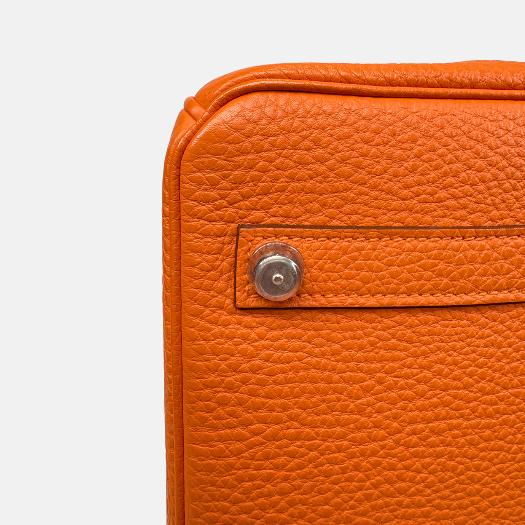 Birkin 35 Orange Togo Palladium Hardware Square N
