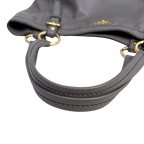 Signature Hobo Bag Vitello Daino Leather Grey Gold Hardware