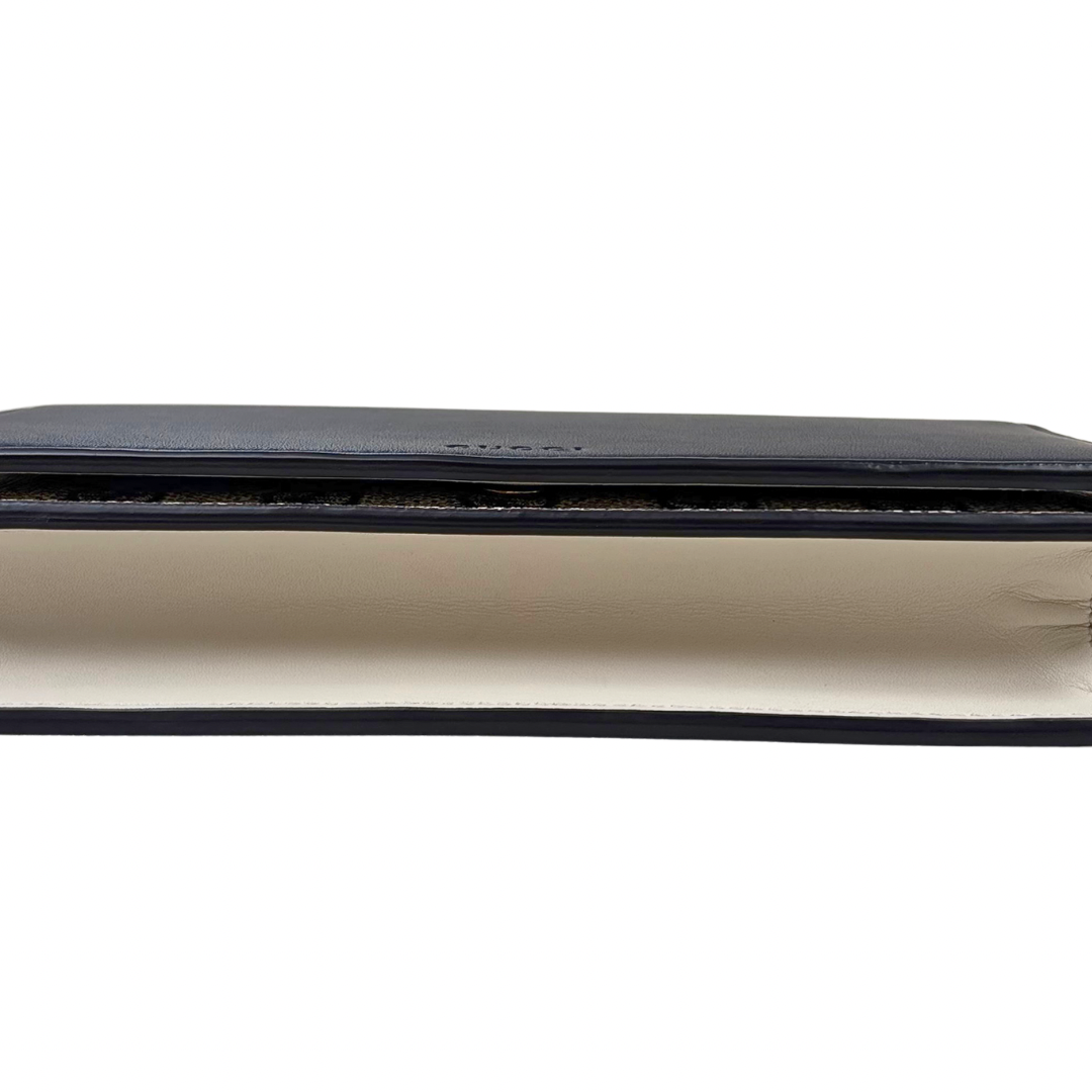 GG Supreme Canvas Bi-Color Wallet On Chain Gold Hardware