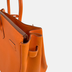 Birkin 35 Orange Togo Palladium Hardware Square N