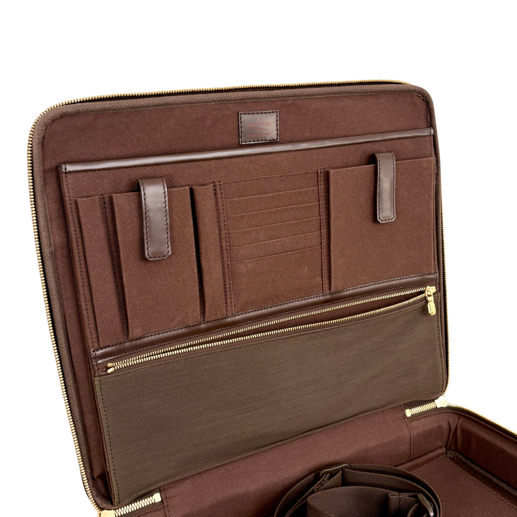 Sabana Case Bag Damier Ebene Leather Gold Hardware