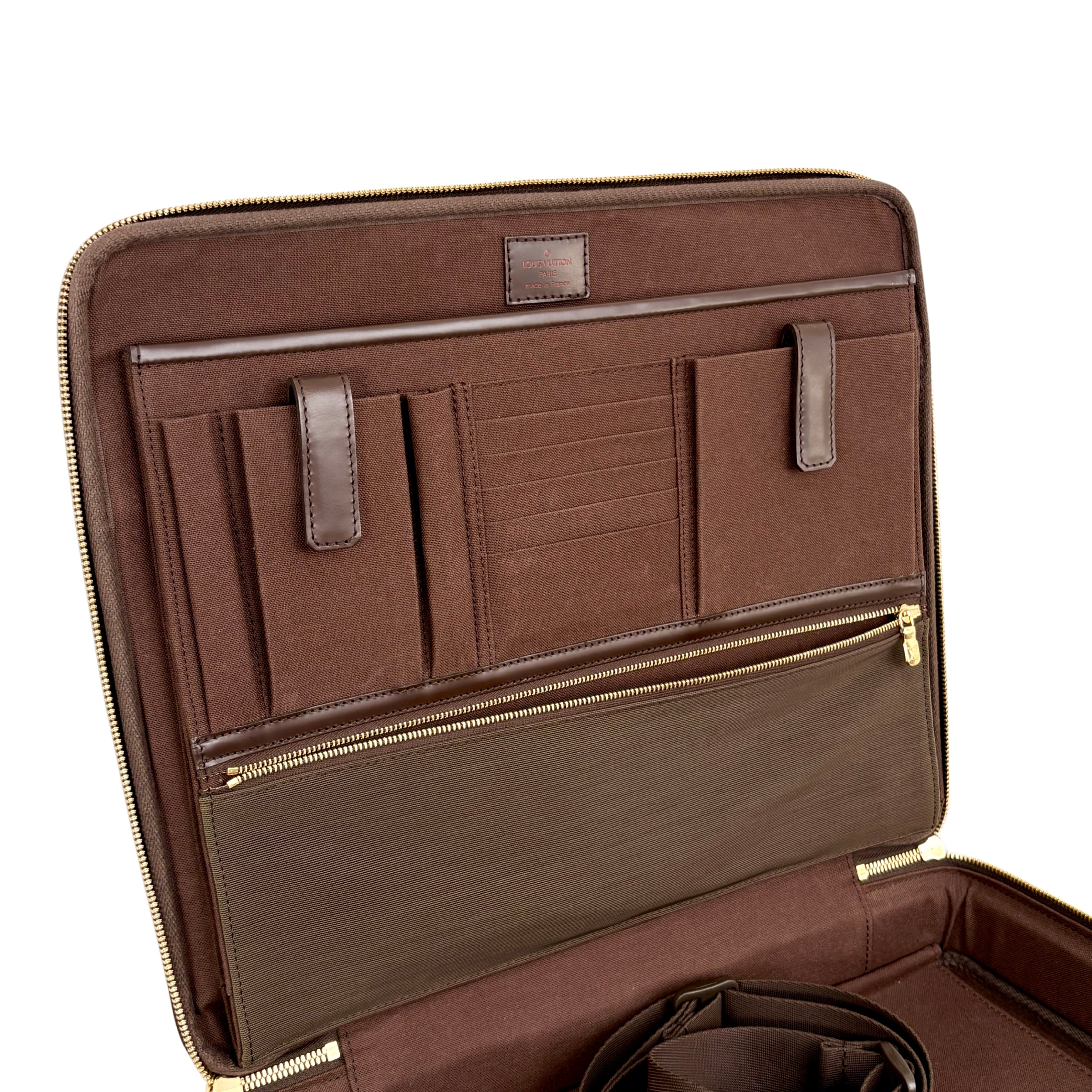 Sabana Case Bag Damier Ebene Leather Gold Hardware