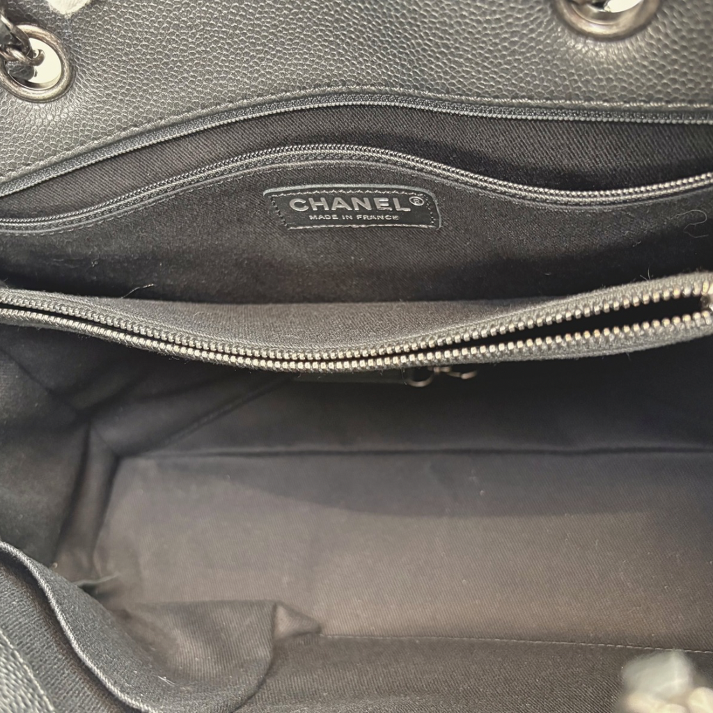 Shopping Tote Bag Woven Chain Black Caviar Leather Ruthenium Hardware Series 22