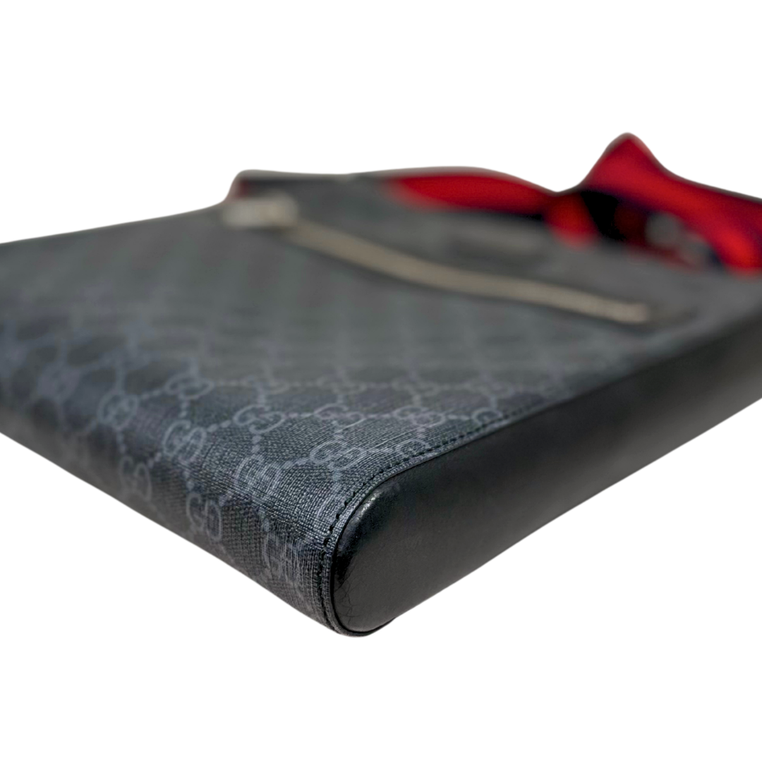 GG Supreme Black Messenger Bag Grey & Black Monogram Canvas