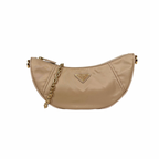 Re-nylon Demi Lune Bandoliera Bag Beige Gold Hardware