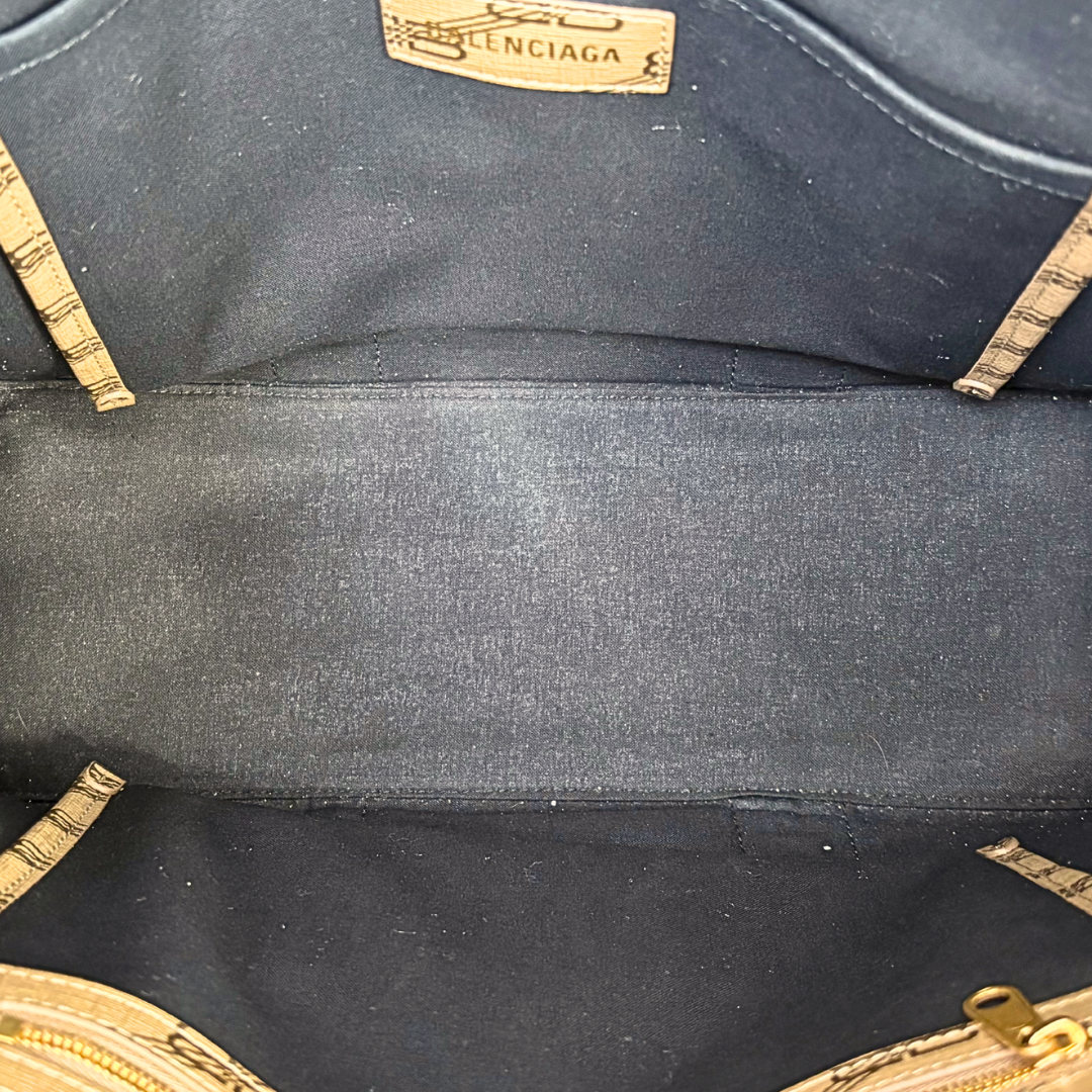 BB Monogram Signature Brown Tote Bag Gold Hardware