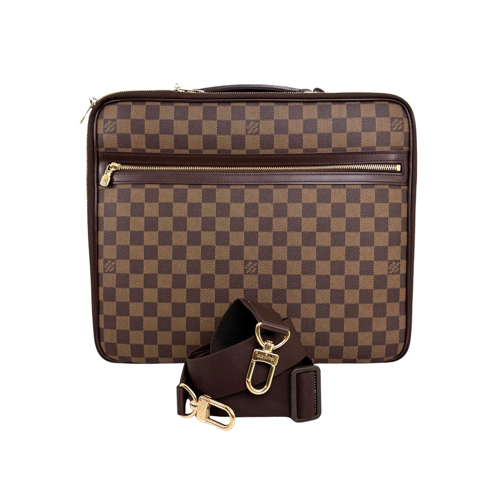 Sabana Case Bag Damier Ebene Leather Gold Hardware