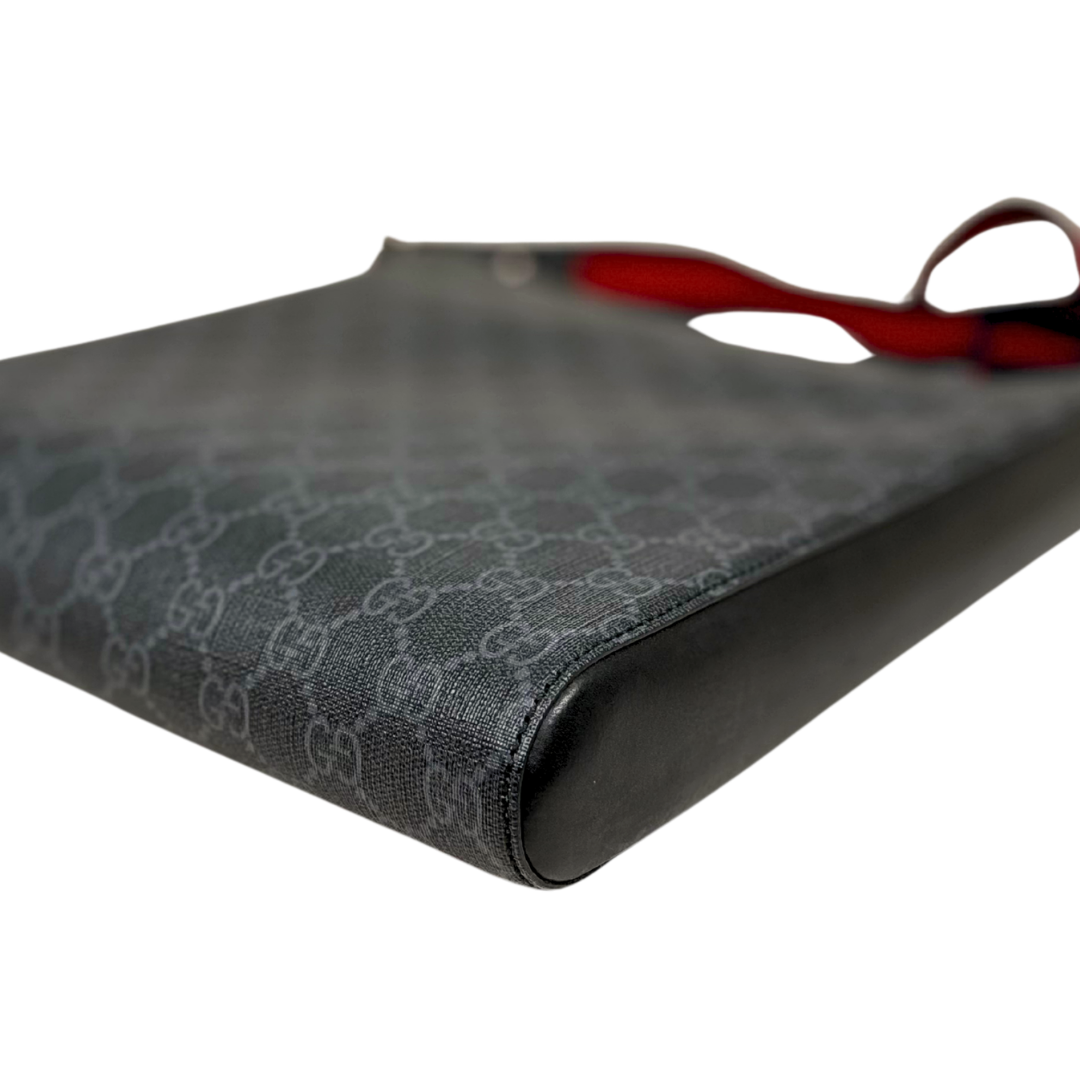 GG Supreme Black Messenger Bag Grey & Black Monogram Canvas