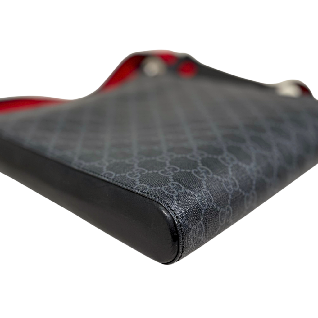 GG Supreme Black Messenger Bag Grey & Black Monogram Canvas