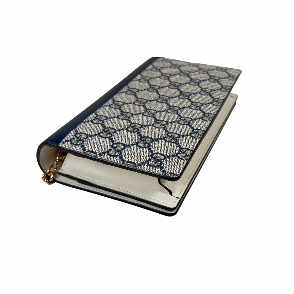 GG Supreme Canvas Bi-Color Wallet On Chain Gold Hardware