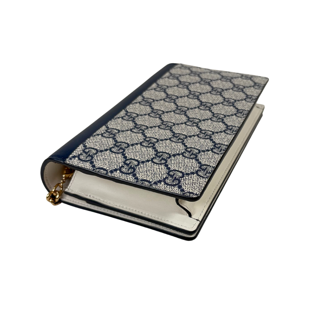 GG Supreme Canvas Bi-Color Wallet On Chain Gold Hardware
