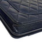 Pocket Twins Wallet On Chain Mini Navy Blue Caviar Gold Hardware Microchipped