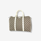 Boston GG Supreme Canvas  Beige & White Silver Hardware 30cm