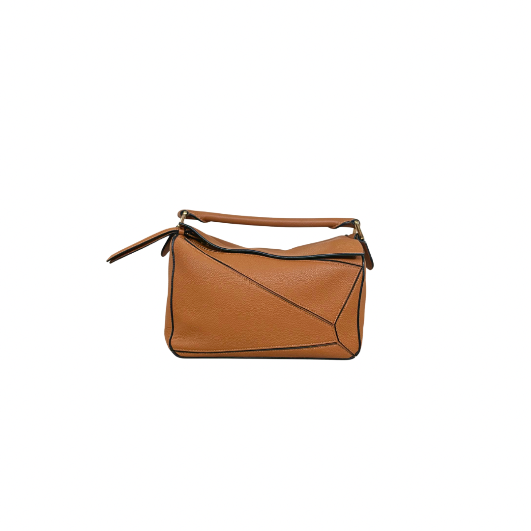 Puzzle Bag Tan Grained Calfskin Gold Hardware
