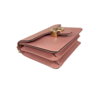 Pebbled Leather Interlocking G Small Light Pink Gold-Tone Hardware