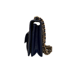 Pocket Twins Wallet On Chain Mini Navy Blue Caviar Gold Hardware Microchipped