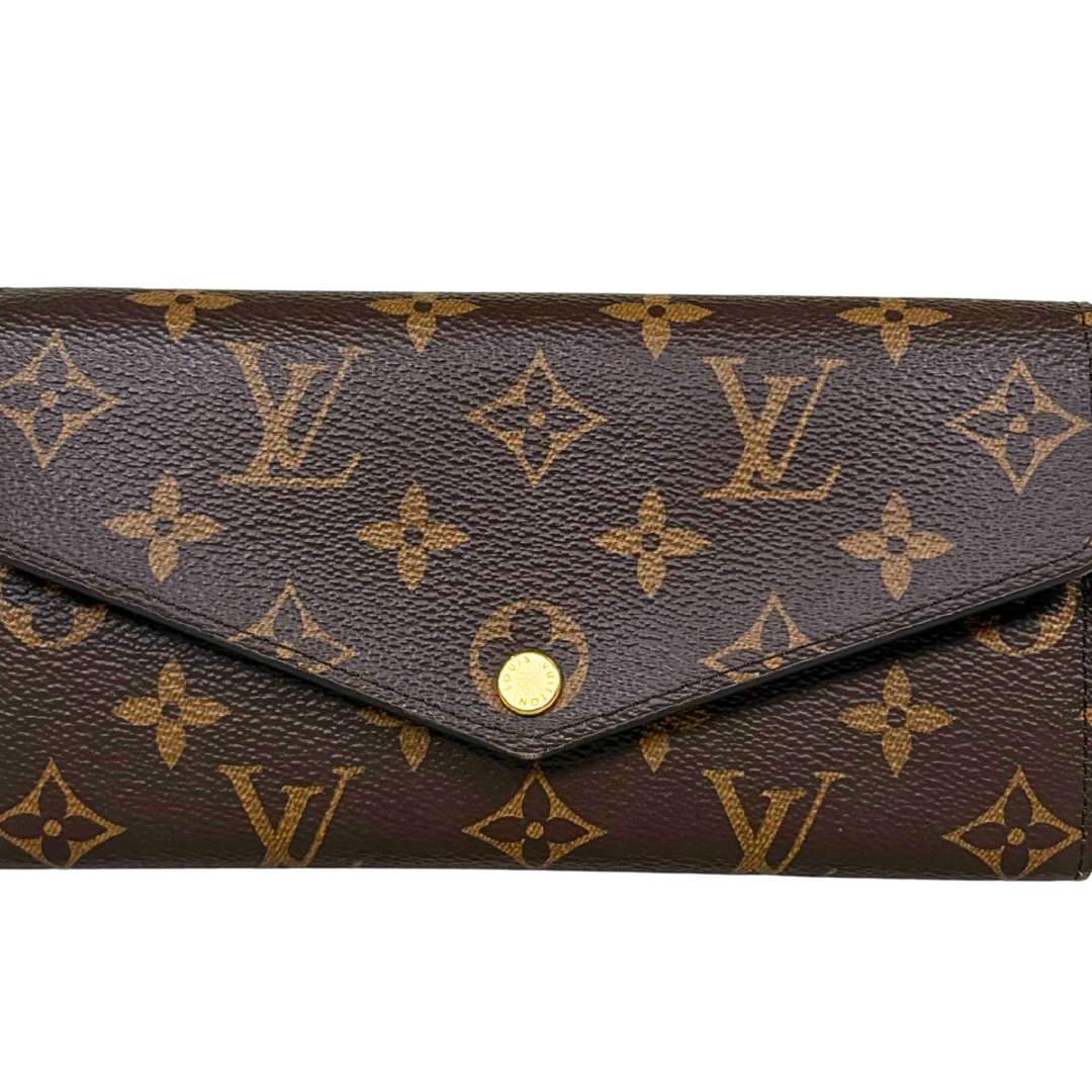 Portefeuille Sarah Monogram Canvas Gold Hardware
